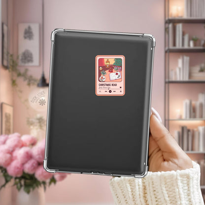 Christmas Book Club Kindle sticker on desk, bookish decal