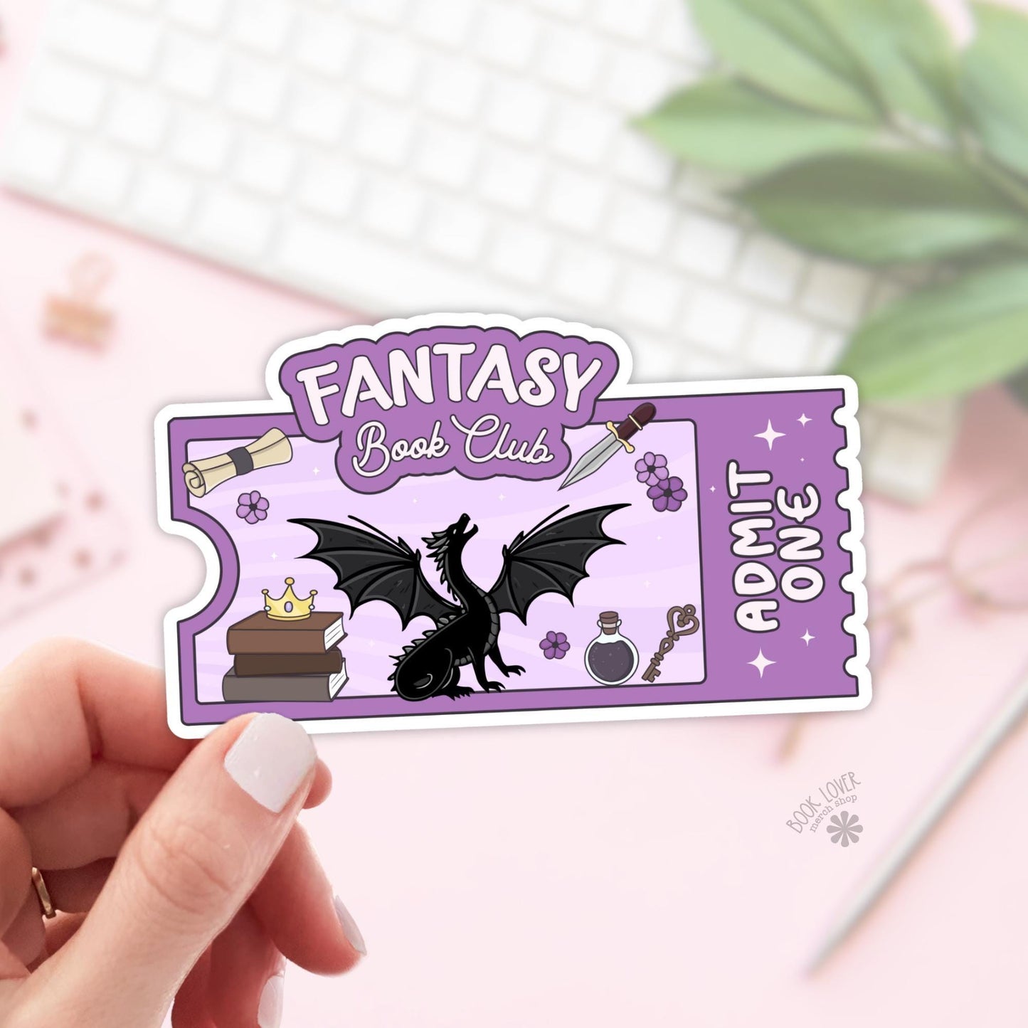 Fantasy Book Club Ticket Stickers / Bookish Stickers / Book Lover Gift / Bookish Merch / Kindle Sticker / Smut Reader / Reading Lover