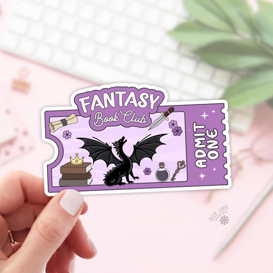 Fantasy Book Club Ticket Stickers / Bookish Stickers / Book Lover Gift / Bookish Merch / Kindle Sticker / Smut Reader / Reading Lover