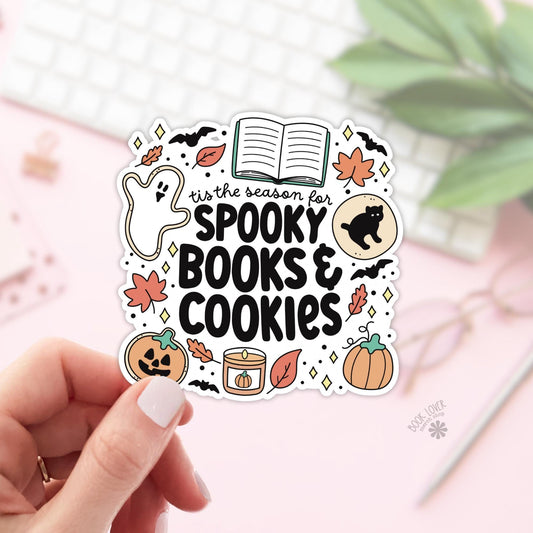 Halloween Spooky Cookies Stickers / Bookish Stickers / Book Lover Gift / Bookish Merch / Kindle Sticker / Smut Reader / Reading Lover
