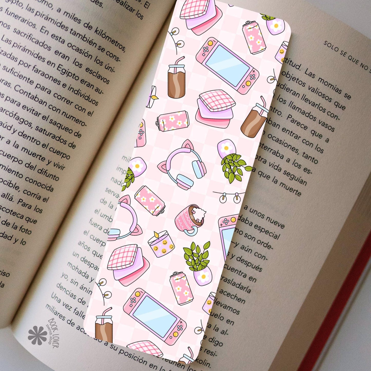 Cute Cozy Gamer Bookmark / Girlie Gamer Bookish Bookmark / Book Lover Gift / Bookish Merch / Girly Reader / Reading Lover