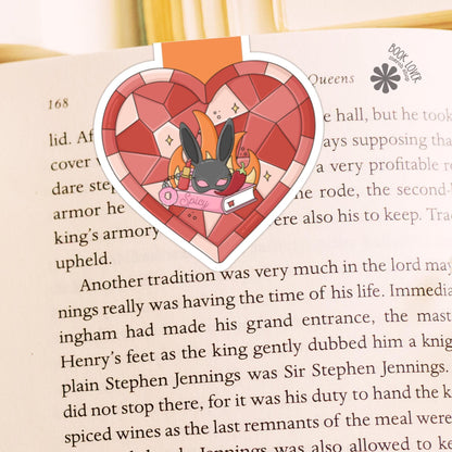 Bookish Spicy Stained Glass Heart Magnetic Bookmark / Bookish Bookmark / Book Lover Gift / Bookish Merch / Smut Reader / Reading Lover