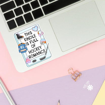 This Kindle is Full Of Hockey Romance Stickers / Bookish Sticker / Book Lover Gift / Kindle Sticker / Reading Lover / E-Reader