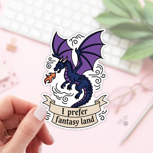 I prefer Fantasy Land Stickers / Bookish Stickers / Book Lover Gift / Bookish Merch / Kindle Sticker / Romantasy Reader / Reading Lover