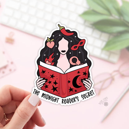 The Midnight Reader's Secret Stickers / Bookish Stickers / Book Lover Gift / Bookish Merch / Kindle Sticker / Smut Reader / Reading Lover
