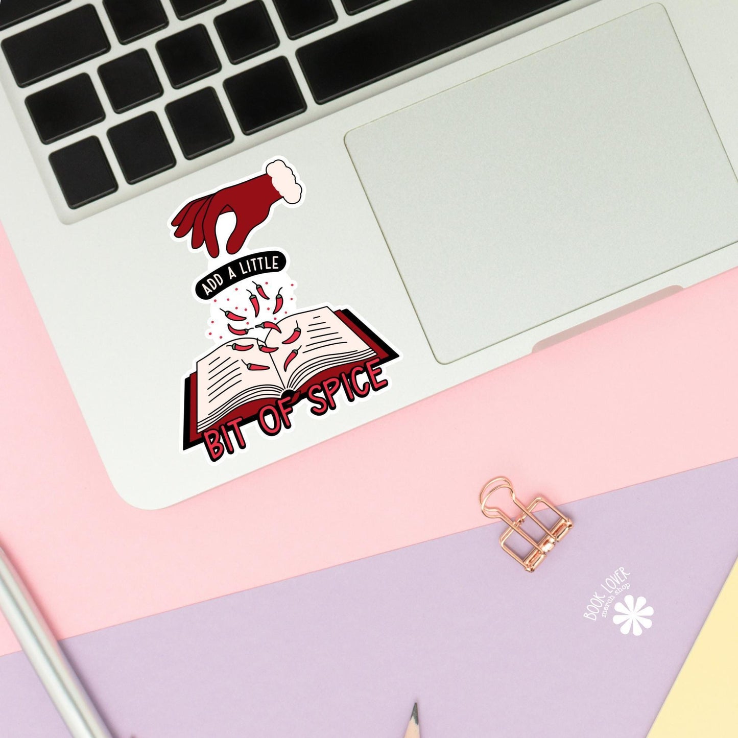 Add A Little Bit of Spice Stickers / Bookish Stickers / Book Lover Gift / Bookish Merch / Kindle Sticker / Smut Reader / Reading Lover