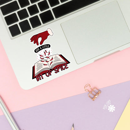 Add A Little Bit of Spice Stickers / Bookish Stickers / Book Lover Gift / Bookish Merch / Kindle Sticker / Smut Reader / Reading Lover