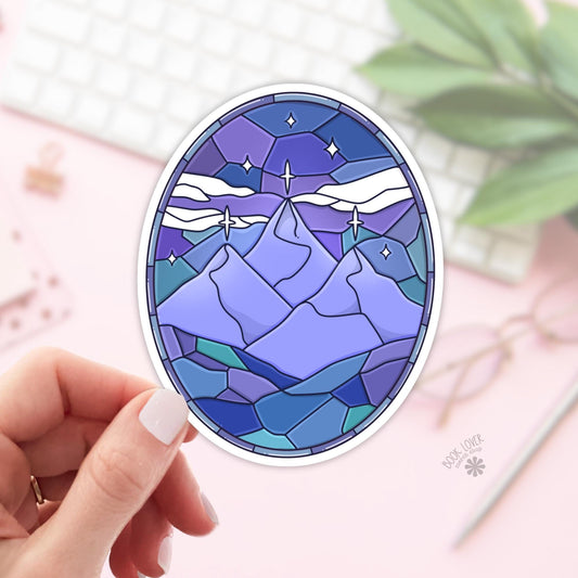 Romantasy City Stained Glass Stickers / Bookish Stickers / Book Lover Gift / Bookish Merch / Kindle Sticker / Fantasy Reader / Reading Lover