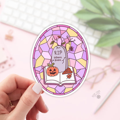 RIP Halloween Stained Glass Stickers / Bookish Stickers / Book Lover Gift / Bookish Merch / Kindle Sticker / Reading Lover / E-Reader