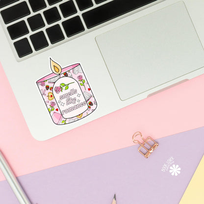 Smells Like Romance Candle Stickers / Bookish Stickers / Book Lover Gift / Bookish Merch / Kindle Sticker / Smut Reader / Reading Lover