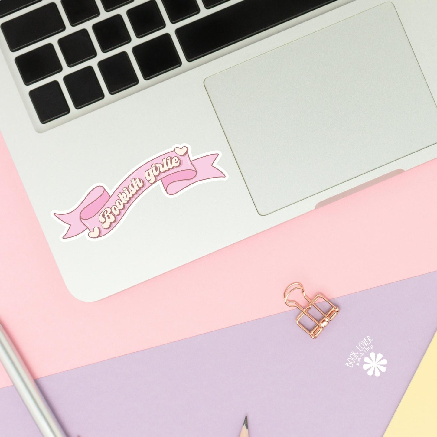 Bookish Girlie Banner Sticker / Bookish Stickers / Book Lover Gift / Bookish Merch / Kindle Sticker / Smut Reader / Reading Lover / E-Reader