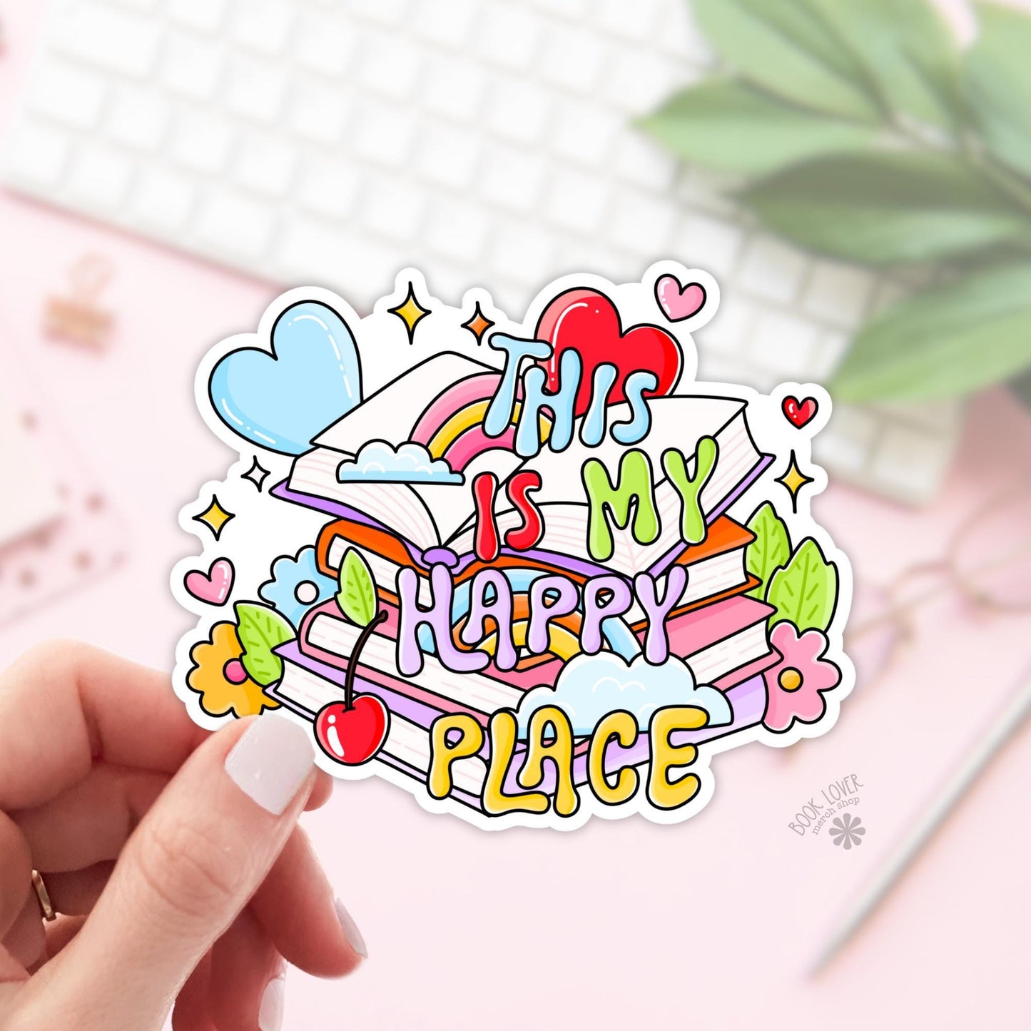 This is my Happy Place Stickers / Bookish Stickers / Book Lover Gift / Bookish Merch / Kindle Sticker / Smut Reader / Reading Lover