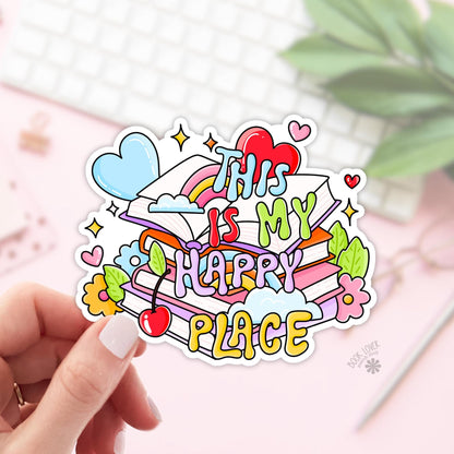 This is my Happy Place Stickers / Bookish Stickers / Book Lover Gift / Bookish Merch / Kindle Sticker / Smut Reader / Reading Lover