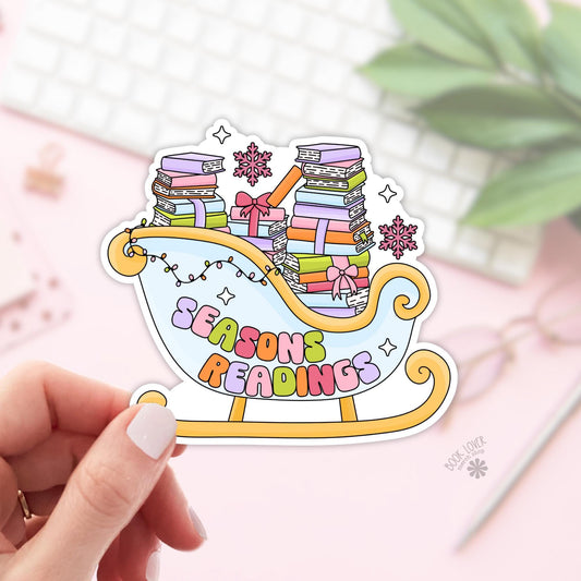 Christmas Seasons Readings Stickers / Bookish Stickers / Book Lover Gift / Bookish Merch / Kindle Sticker / Smut Reader / Reading Lover