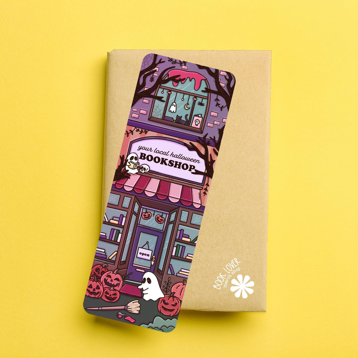 Halloween Bookstore Bookmark / Cute Spooky Bookshop Design / Reading Gift for Book Lovers