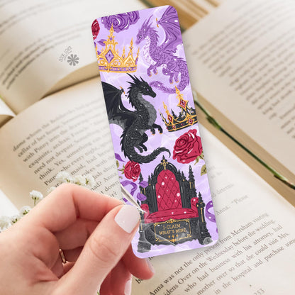 Dragon Throne bookmark, double sided, fantasy reader gift
