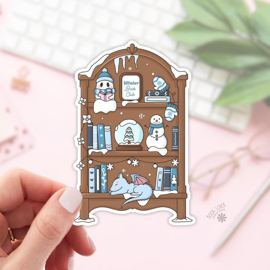 Winter Bookshelf Stickers / Bookish Winter Stickers / Book Lover Gift / Bookish Merch / Kindle Sticker / Smut Reader / Reading Lover