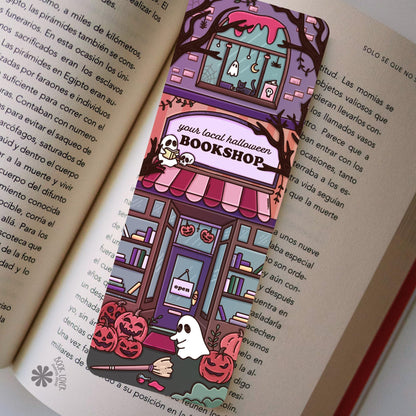 Halloween Bookstore Bookmark / Cute Spooky Bookshop Design / Reading Gift for Book Lovers