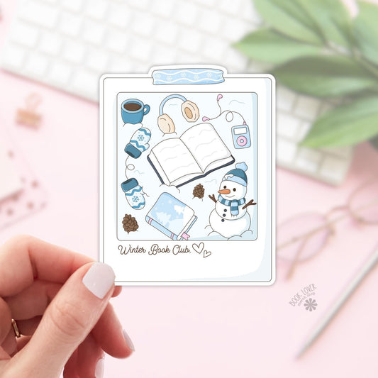 Winter Polaroid Stickers / Bookish Winter Stickers / Book Lover Gift / Bookish Merch / Kindle Sticker / Smut Reader / Reading Lover