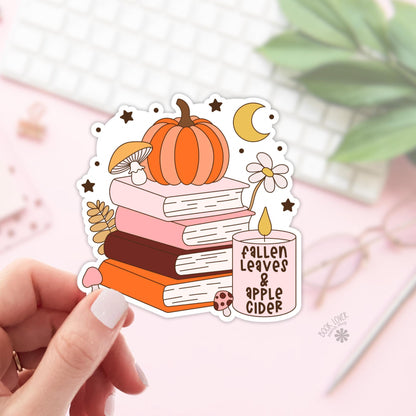 Autumn Books and Candle Stickers / Bookish Stickers / Book Lover Gift / Bookish Merch / Kindle Sticker / Smut Reader / Reading Lover