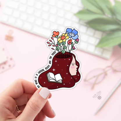 My Mind is A Garden, Books Are The Seeds Stickers / Bookish Stickers / Book Lover Gift / Bookish Merch / Kindle Sticker / Reading Lover