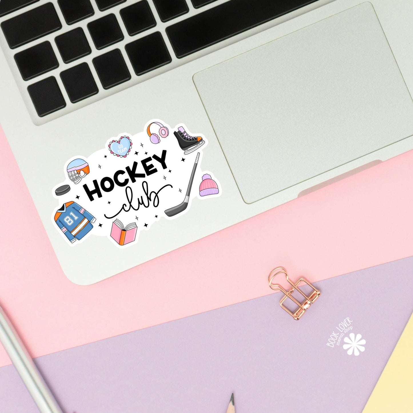 Hockey Club Stickers / Bookish Stickers / Book Lover Gift / Bookish Merch / Kindle Sticker / Romance Reader / Reading Lover / E-Reader