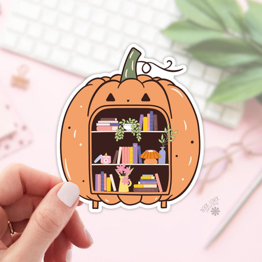 Halloween Pumpkin Bookshelf Stickers / Bookish Stickers / Book Lover Gift / Bookish Merch / Kindle Sticker / Smut Reader / Reading Lover