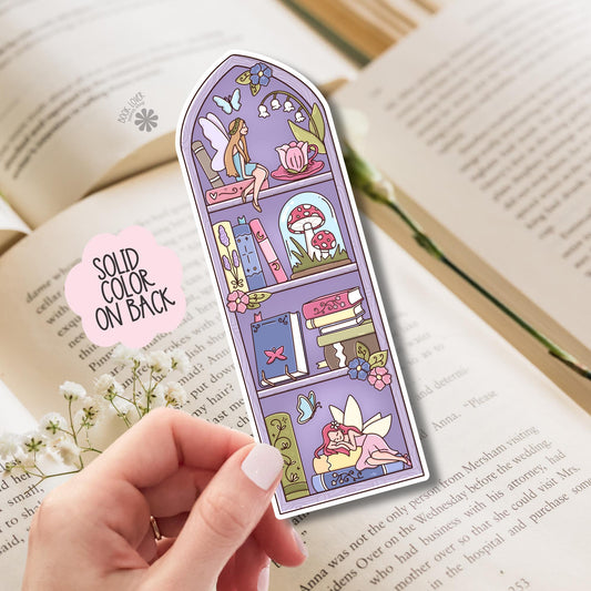 Purple Fairy Tale Bookshelf Bookmark: Magical Bookish Reading Lover Gift