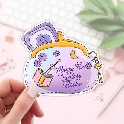 Money for Fantasy Books Stickers / Bookish Stickers / Book Lover Gift / Bookish Merch / Kindle Sticker / Dragon Reader / Reading Lover