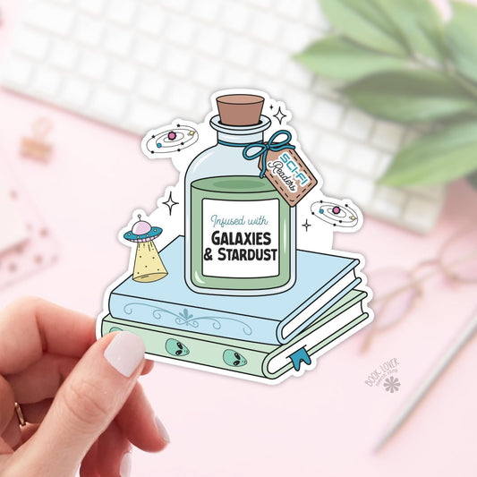 Bookish Potion Infused With Sci-Fi Stickers / Bookish Stickers / Book Lover Gift / Bookish Merch / Kindle Sticker / SciFi Reader Lover