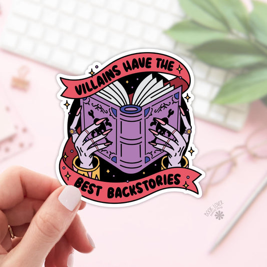 Villains Have the Best Backstories Stickers / Bookish Stickers / Book Lover Gift / Bookish Merch / Kindle Sticker / Smut Reader