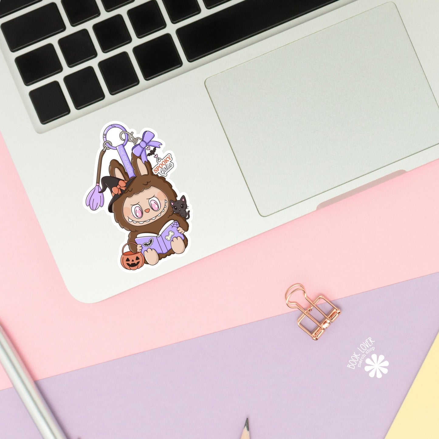 Spooky Girlie Trinket Doll Stickers / Halloween Bookish Stickers / Book Lover Gift / Bookish Merch / Kindle Sticker / Reading Lover