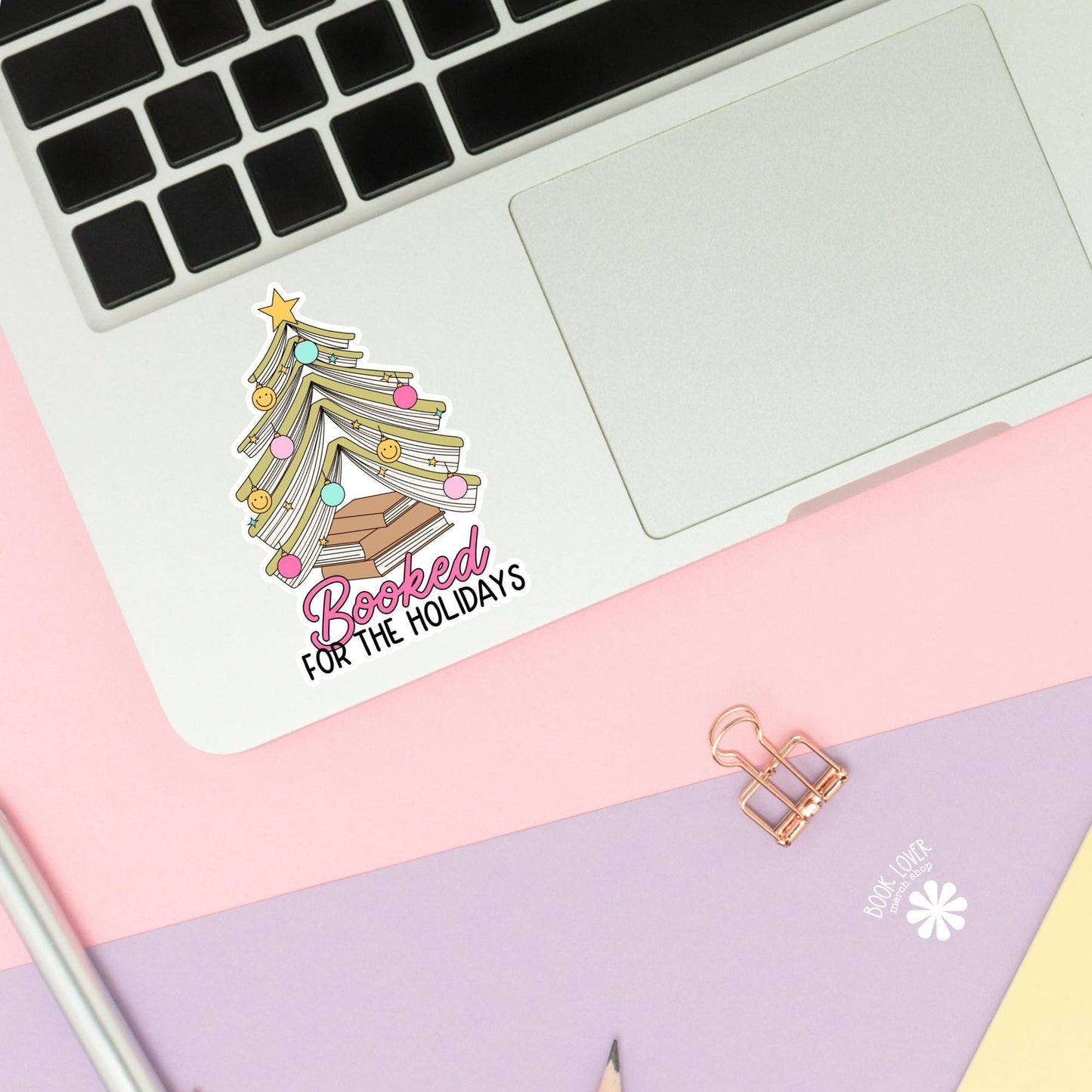 Booked For the Holidays Stickers / Christmas Bookish Stickers / Book Lover Gift / Bookish Merch / Kindle Sticker / Smut Reader