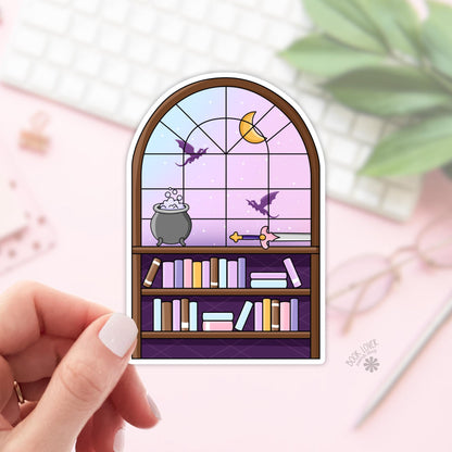 Fantasy Bookshelf Stickers / Bookish Stickers / Book Lover Gift / Bookish Merch / Kindle Sticker / Dragon Reader / Reading Lover / E-Reader