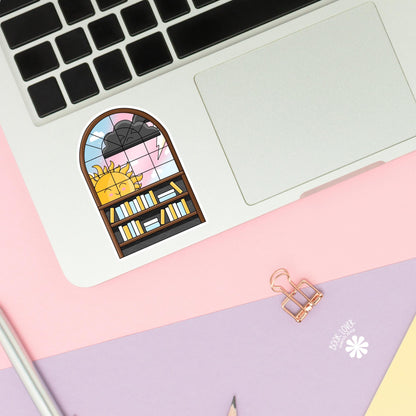 Grumpy Sunshine Bookshelf Stickers / Bookish Stickers / Book Lover Gift / Bookish Merch / Kindle Sticker / / Reading Lover / E-Reader