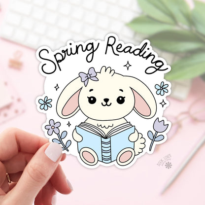 Spring Reading Stickers / Bookish Stickers / Book Lover Gift / Bookish Merch / Kindle Sticker / Easter Reader / Reading Lover / E-Reader
