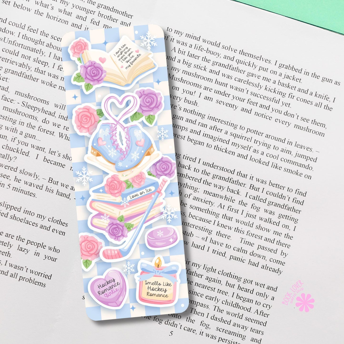 Hockey Romance Girlie Bookish Bookmark / Winter Bookish Bookmark / Book Lover Gift / Bookish Merch / Smut Reader / Reading Lover