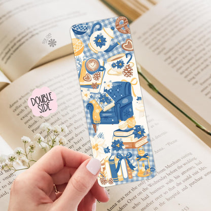 Cozy Frosted Library Winter Bookish Bookmark / Coquette Bookish Bookmark / Book Lover Gift / Bookish Merch / Smut Reader / Reading Lover
