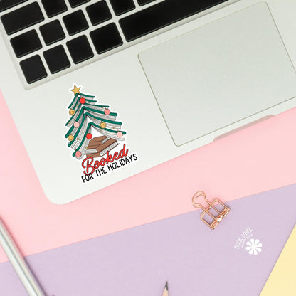 Booked For the Holidays Stickers / Christmas Bookish Stickers / Book Lover Gift / Bookish Merch / Kindle Sticker / Smut Reader