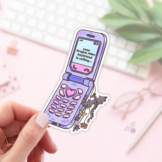 Dragon Rider Boyfriend is Calling Stickers / Bookish Stickers / Book Lover Gift / Bookish Merch / Kindle Sticker / Fantasy Reader