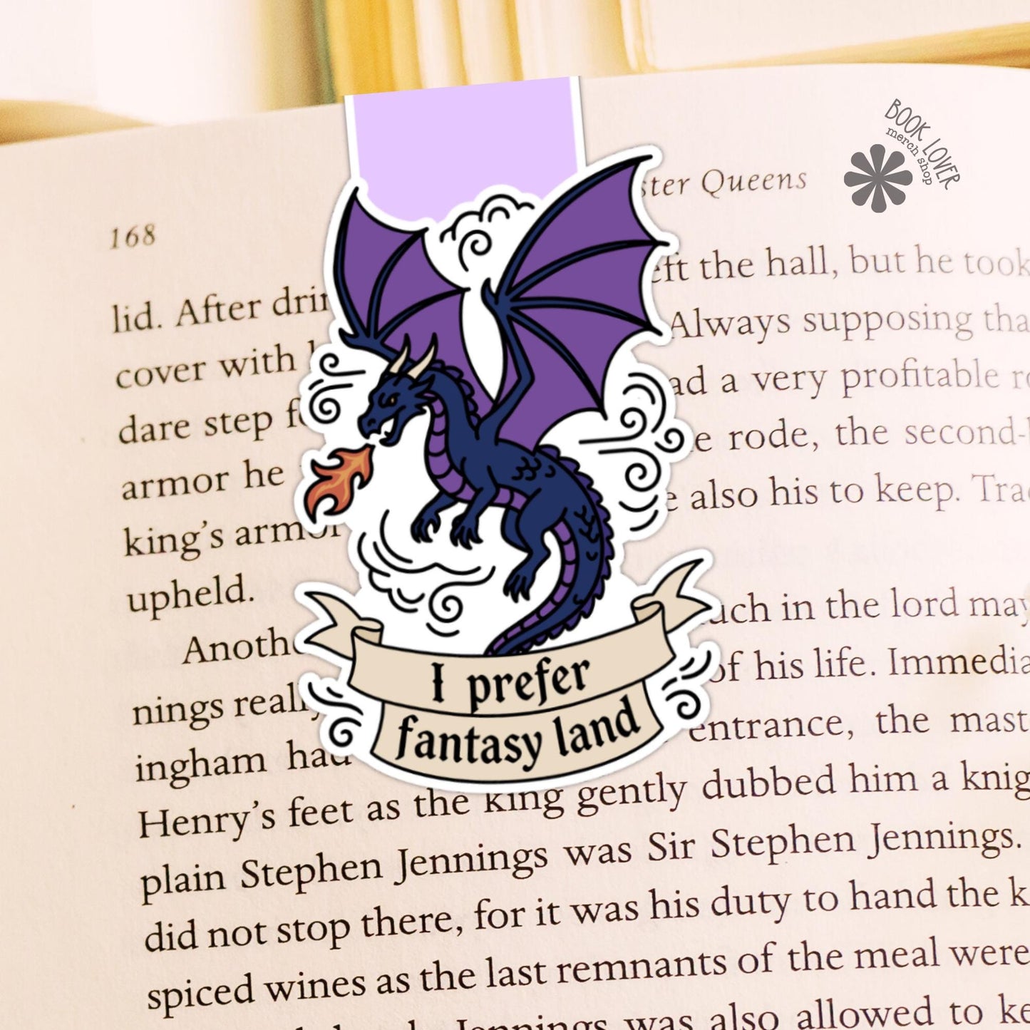 I prefer Fantasy Land Magnetic Bookmark / Dragon Bookish Bookmark / Book Lover Gift / Bookish Merch / Romantasy Reader / Reading Lover