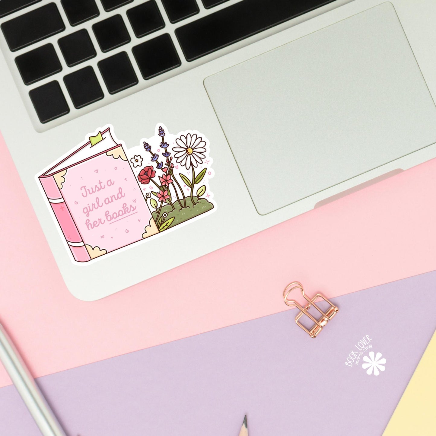 Just a Girl and Her Books Sticker / Bookish Reader Merch / Kindle Stickers Accessories