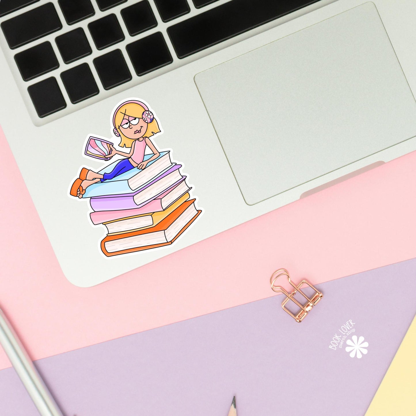 Bookish Girl Stickers / Bookish Stickers / Book Lover Gift / Bookish Merch / Kindle Sticker / Smut Reader / Reading Lover / E-Reader