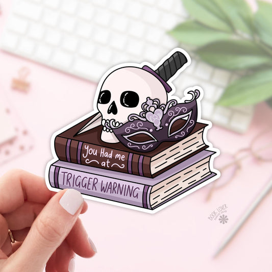 You Had Me At Trigger Warning Stickers / Bookish Stickers / Book Lover Gift / Bookish Merch / Kindle Sticker / Smut Reader / Reading Lover