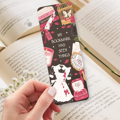 Funny Thriller Dark Mystery bookmark, double sided page marker, true crime reader gift