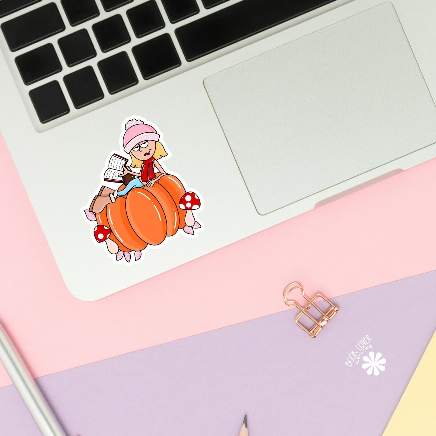 Autumn Bookish Girlie Stickers / Fall Bookish Stickers / Book Lover Gift / Bookish Merch / Kindle Sticker / Smut Reader / Reading Lover