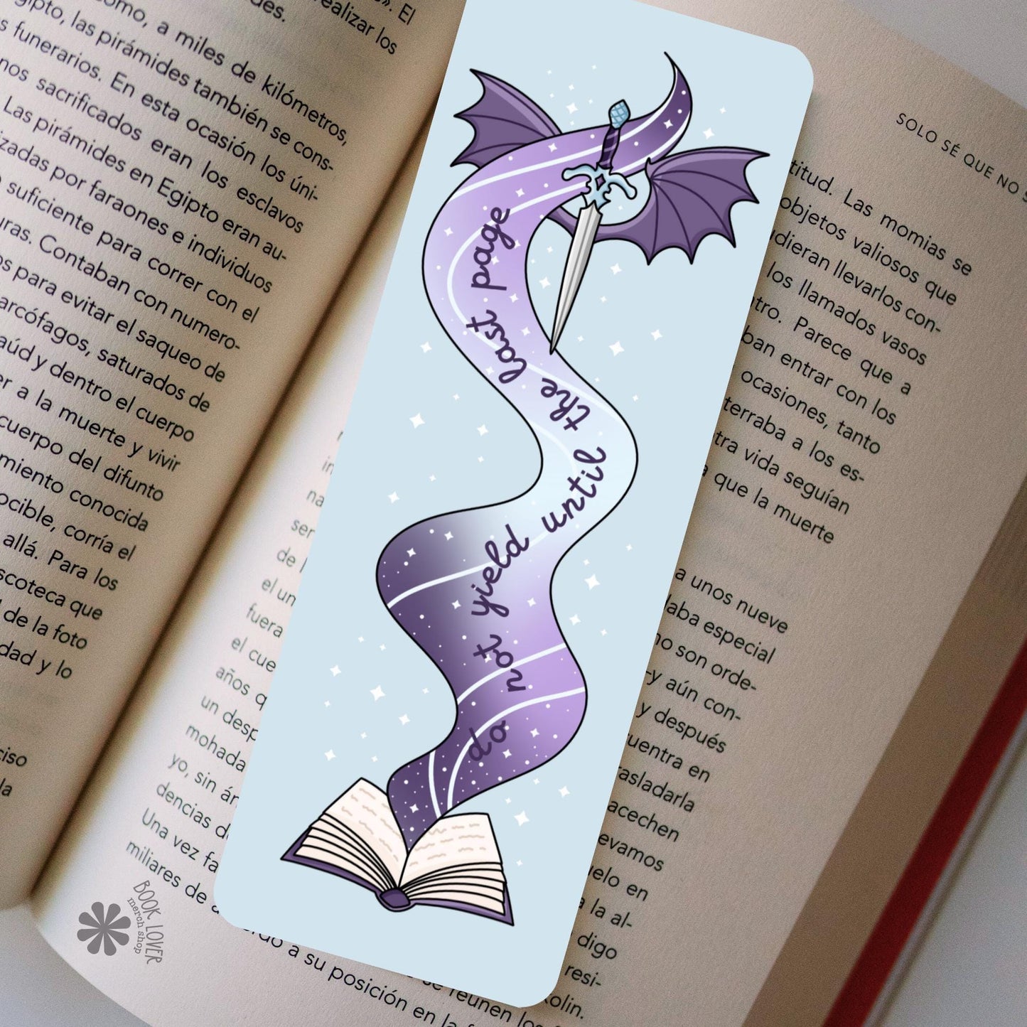Do Not Yield Until The Last Page Bookmark / Dragon Bookish Bookmark / Book Lover Gift / Bookish Merch / Fantasy Reader / Reading Lover