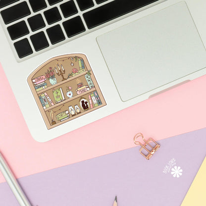 Historical Romance Shelf sticker close up, matte finish, book lover vinyl decal