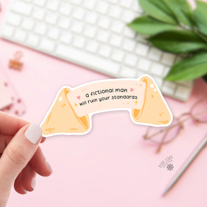 Fictional men ruin standards bookish sticker – vinyl die cut – romance reader gift