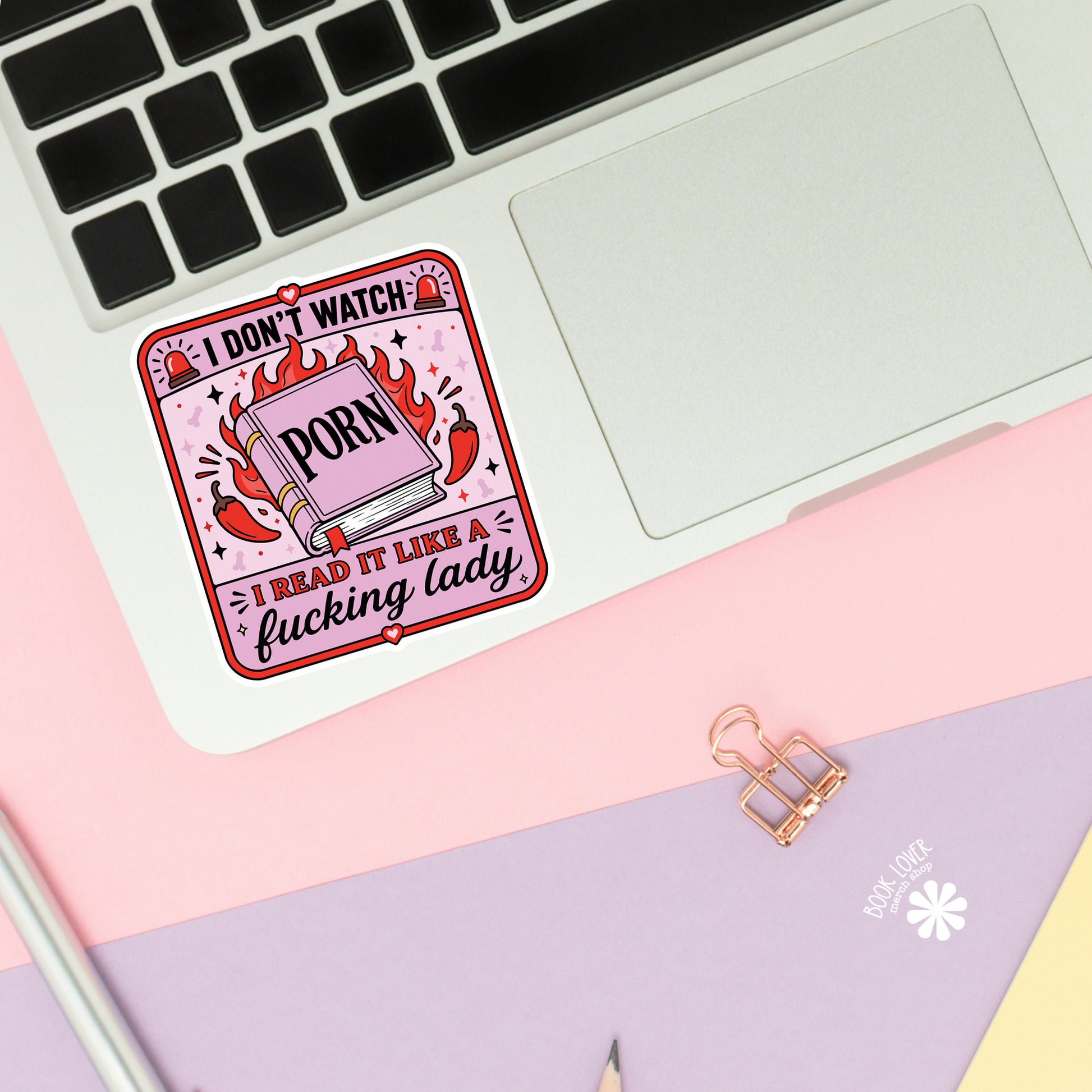 I Dont Watch Porn sticker close-up – matte finish – book lover vinyl decal